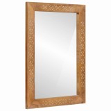 Oglinda baie vidaXL maro deschis 57x70 cm lemn masiv mango, oglinda perete, decorativa