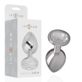 Intense Anal Toys-Plug Anal Metalic Aluminiu cu Cristal &ndash; Mărime M