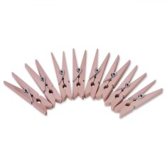 Clemă Lemn, Model 4.5cm, Set 10 Bucăți, Culoare Naturală
