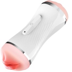 Masturbator Barbatesc Vibratii Dublu 2 in 1 Vagin Gura, Vagin artificial, Realistic, Vibratii