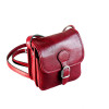 Geanta de umar, crossbody din piele naturala vachetta, bordo, P150D, Rosu