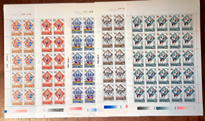 TIMBRE ROMANIA LP1416/1996 Centenarul J.O. ATALANTA -SET 5 coli 25 timbre -MNH foto