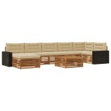 vidaXL Set de canapele de exterior cu pernă 8 pcs Natural și Bej 3383666