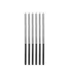 Set 6 Lumanari aniversare Platinum Silver 14,5 cm