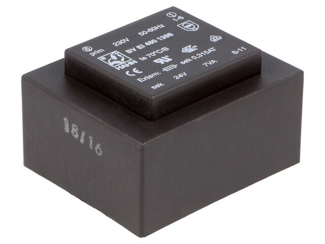 Transformator &icirc;ncapsulat 7VA 230VAC 24V PCB