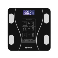 Cantar electronic corporal FLORIA 26x26x2cm 180kg sticla negru Zilan ZLN8962 foto