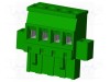 Conector regletă de conexiuni deconectabilă mufă mamă AMPHENOL ANYTEK TS 15A 4 pini verde