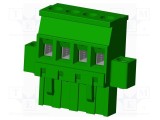 Conector regletă de conexiuni deconectabilă mufă mamă AMPHENOL ANYTEK TS 15A 4 pini verde