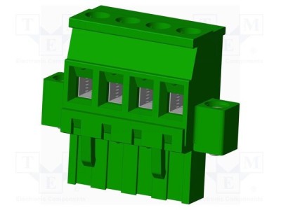 Conector regletă de conexiuni deconectabilă mufă mamă AMPHENOL ANYTEK TS 15A 4 pini verde foto