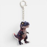 Breloc Dinozaur din Acril, 5x8 cm, Albastru-Gri, CMCLASS