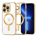 Husa premium iPhone 13 Pro Max Techsuit Luxury Crystal MagSafe, auriu