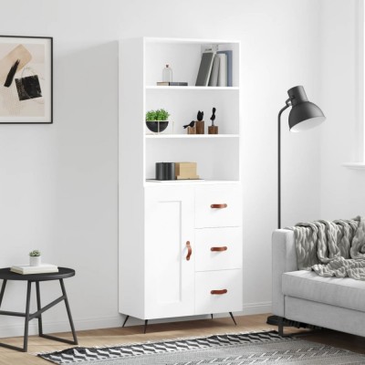 Gossi dulap inalt, alb, 69,5x34x180 cm, lemn compozit foto
