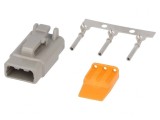 Conector cablu-cablu DTM mamă 3 pini crimpat