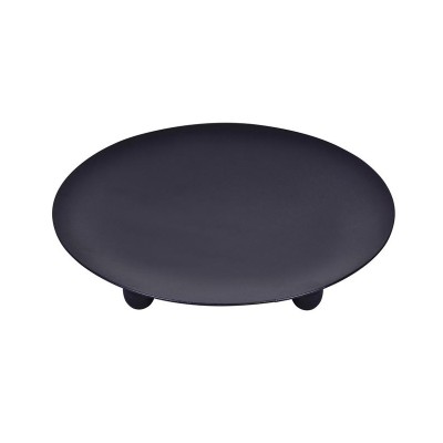 Suport Lumanare rotund din Metal, Negru, 15 cm, ATU-089703 foto