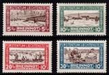 Liechtenstein 1928, Mi #78-81**, Inundatiile Rinului, pod de cale ferata distrus, MNH, cota 320,- &euro;!