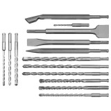 Vorel 23586 - Set SDS-Plus 10 burghie 4 dalti cutie lemn