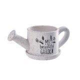 Cumpara ieftin Ghiveci flori ceramica alba neagra Stropitoare Garden 33 x 16 x 13 cm