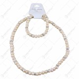 Set colier si bratara din perle sidefate Fashion Jewelery