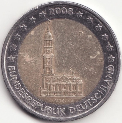Moneda Germania - 2 Euro 2008 - Hamburg - D foto