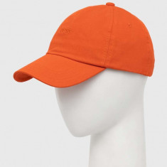 BOSS șapcă de baseball din bumbac BOSS ORANGE culoarea portocaliu, neted