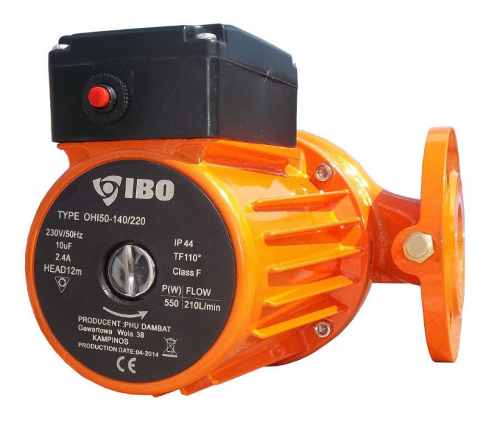 Pompa de recirculare Ibo Dambat OHI50-140/220 12m, 210 l/min, 550W, IB030017