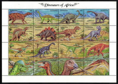 TANZANIA 1998 - Dinozauri / colita MNH foto