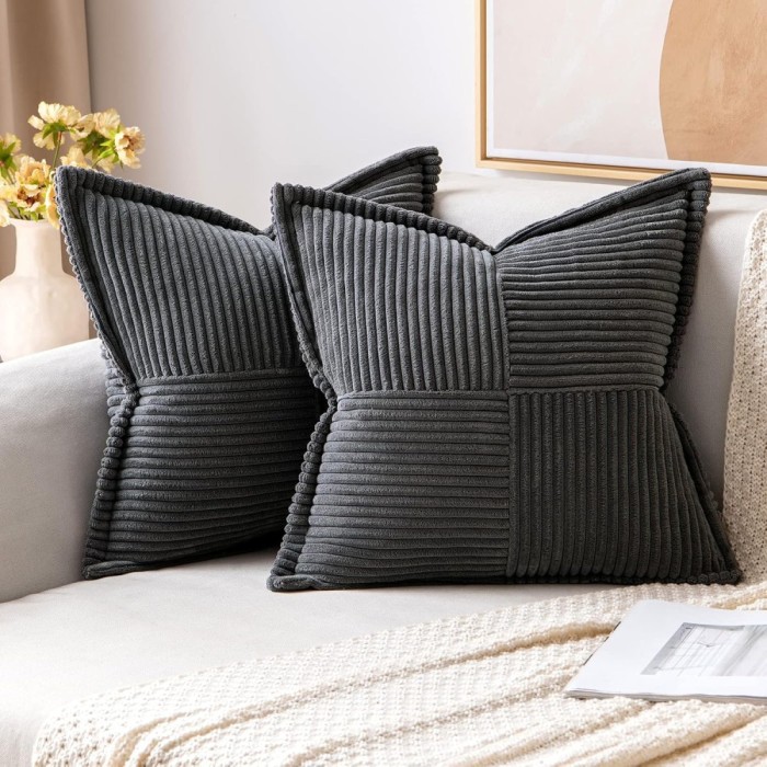 Set 2 Huse de Perna, 45 x 45 cm, Gri Inchis - CN