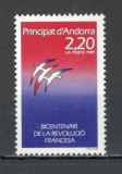 Andorra.1989 200 ani Revolutia Franceza MA.134, Nestampilat