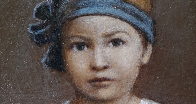Femeie cernită cu fiica ei (nesemnat) - pictură veche rom&amp;acirc;nească foto