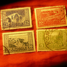 Serie mica Albania 1922 Peisaje , 4 valori stampilate : 5 ,10 , 25 ,50q