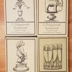 Set 4 carti Sizilianisch de L. Polugajewski. Carte sah in limba germana