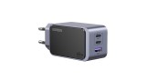&Icirc;ncărcător de perete UGREEN Nexode Air, 65W, USB + 2x USB-C (Gri)