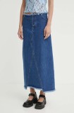R&eacute;sum&eacute; fustă din denim BonnieRS culoarea bleumarin, maxi, dreaptă, 121911185