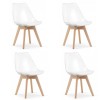 Set 4 scaune bucatarie/living, Artool, Mark, PP, lemn, transparent, 49x42x82.5 cm, Leobert