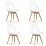 Cumpara ieftin Set 4 scaune bucatarie/living, Artool, Mark, PP, lemn, transparent, 49x42x82.5 cm, Leobert