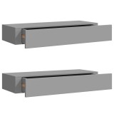 Cumpara ieftin Dulapuri de perete cu sertare, 2 buc. gri, 60x23,5x10 cm, MDF