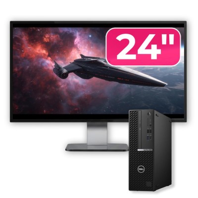 Pachet Calculator Second Hand DELL OptiPlex 5080 SFF, Intel Core i5-10500 3.10 - 4.50GHz, 16GB DDR4, 512GB SSD + Monitor 24&amp;amp;quot; NewTechnology Media foto