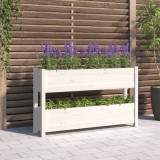 Jardiniera, alb, 112x25x66 cm, lemn masiv de pin GartenMobel Dekor, vidaXL