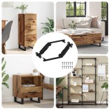 vidaXL Hingă cu suport pentru capac 2 pcs Negru 192 x 32 x 50 mm Oțel 864840