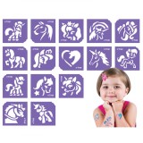 Set sabloane Tatuaje pentru Copii Cai si Unicorni, 15 Modele