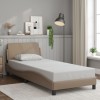 VidaXL Cadru de pat cu tăblie, cappuccino, 80x200 cm, piele ecologică