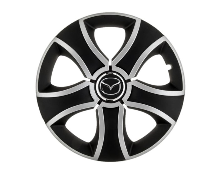 Set 4 capace roti Bis Gri-Negru R16 pentru gama auto Mazda