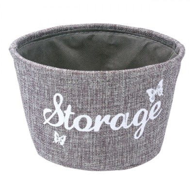 Coș Depozitare Textil, Model Gri, Diametru 18cm, &amp;Icirc;nălțime 11cm, Capacitate 0,47L foto