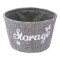 Coș Depozitare Textil, Model Gri, Diametru 18cm, &Icirc;nălțime 11cm, Capacitate 0,47L