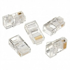 MUFA RJ-45 GEMBIRD pt. cablu UTP Cat5e RJ-45 (T) plastic 100 buc &amp;amp;quot;LC-8P8C-001/100&amp;amp;quot; foto