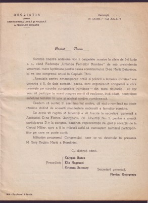 1933, Program Asociatia pentru Emanciparea Civila si Politica a Femeilor Romane foto