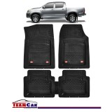 Covorase Auto TeamCar&reg; Tip Tavita Compatibile Toyota Hilux VII (2005-2015) Negru Material Rezistent, Cauciuc