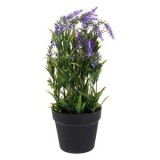 Ghiveci Decorativi &icirc;n Plastic Negru cu Plantă Artificială Lavandă, CMCLASS