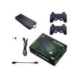 Consola jocuri video retro, ABS, 2.4G wireless, 64GB, pentru TV, suporta pana la 9 emulatori, HDMI, Negru