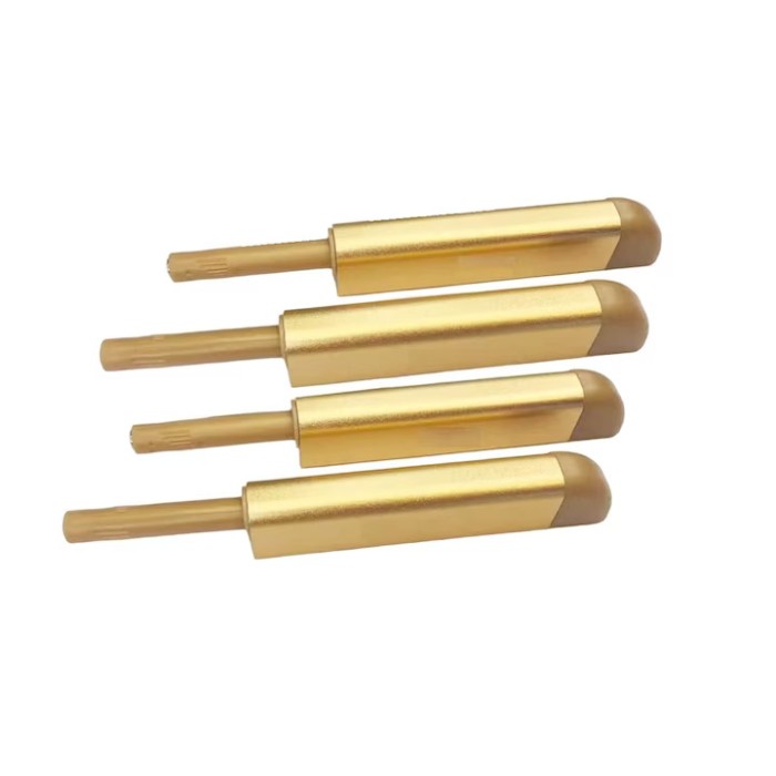 Set de 4 zavoare pentru dulap Qiani, dimensiuni totale 12.2 x 1.6 cm, metal, auriu